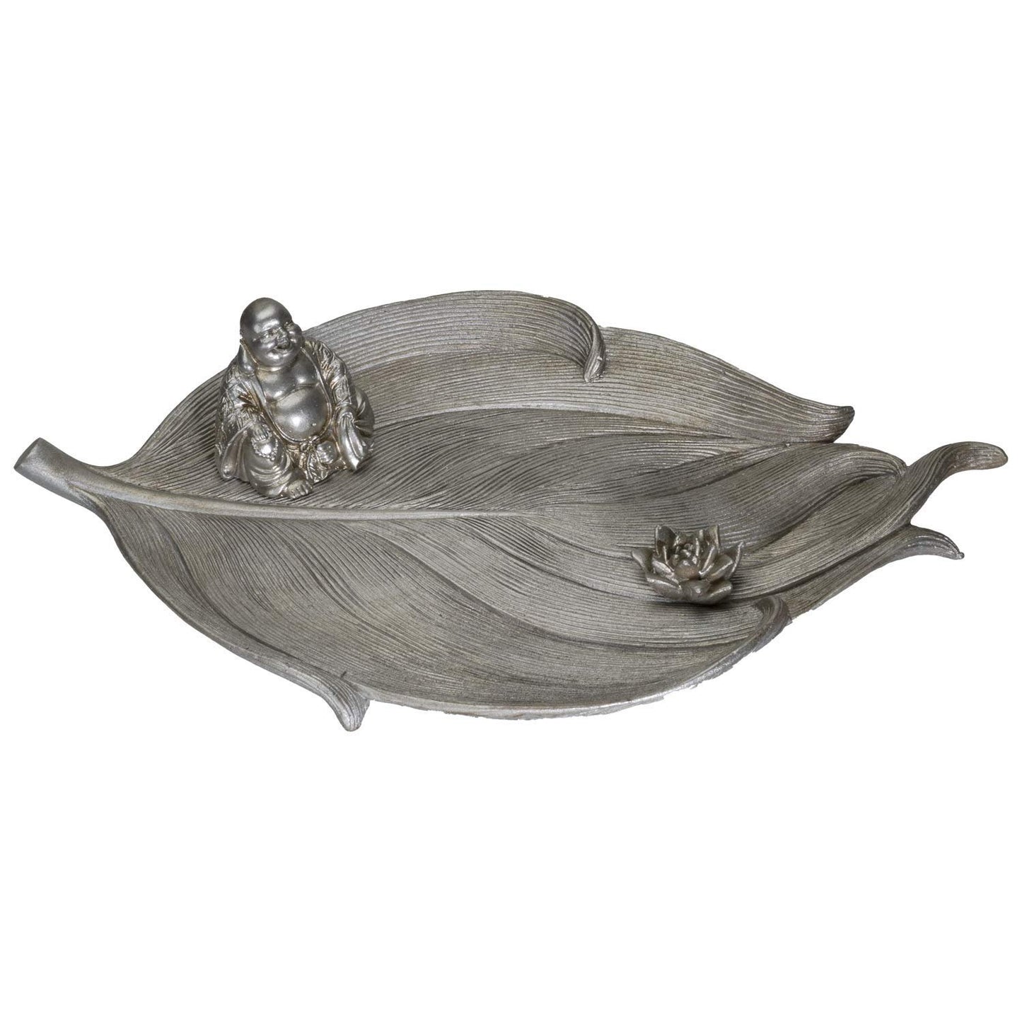 Pacific Giftware Eastern Enlightenment Fengshui Laughing Buddha Lucky & Happiness Wealth Sliver Finish Resin Figurine Incense Holder