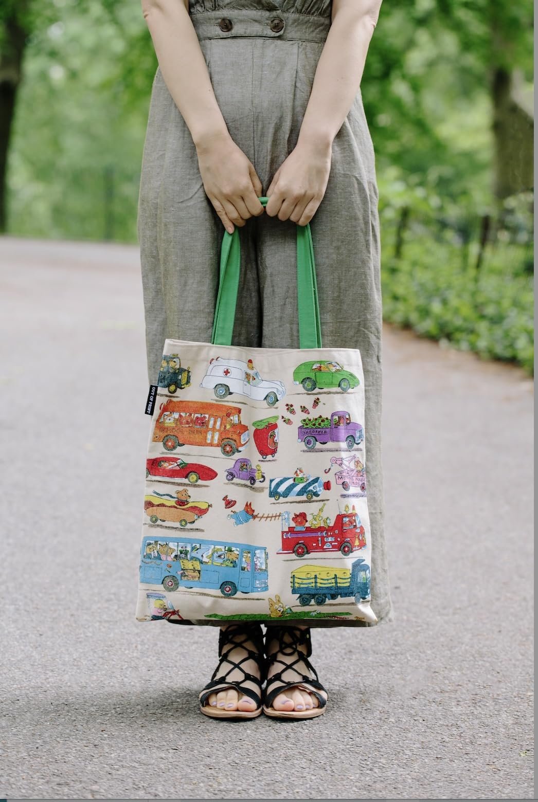 Out of Print Cars and Trucks and Things That Go Tote Bag with Inner Pocket - Richard Scarry Gift for Book Lovers