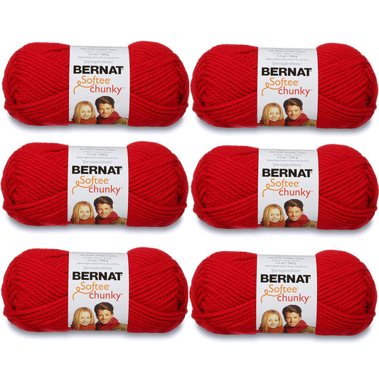 Bernat Softee Chunky Yarn (6-Pack) Berry Red 161128-28705
