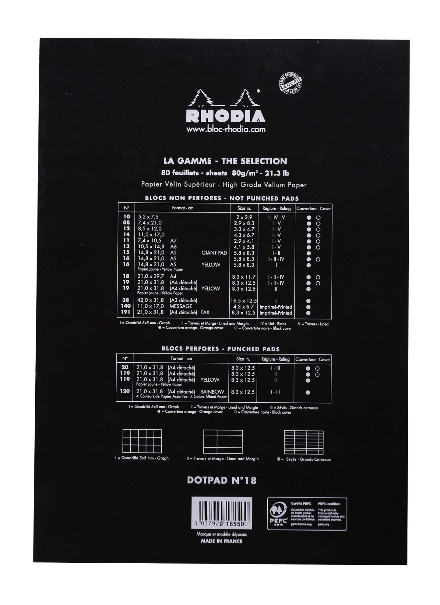 Rhodia A7 Head Stapled Pad
