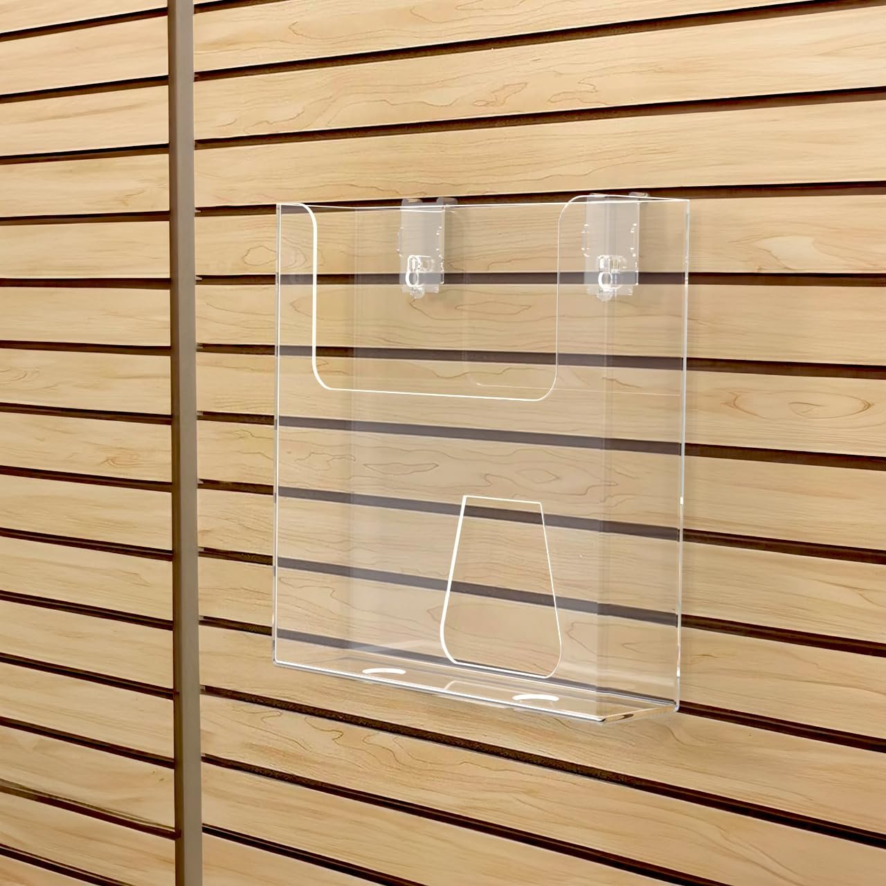 Marketing Holders 2 Pack Slatwall Brochure Holder 8.5" Wide Clear Acrylic Catalogs Magazine Rack Slot Wall Display Realtors Law Firms Libraries