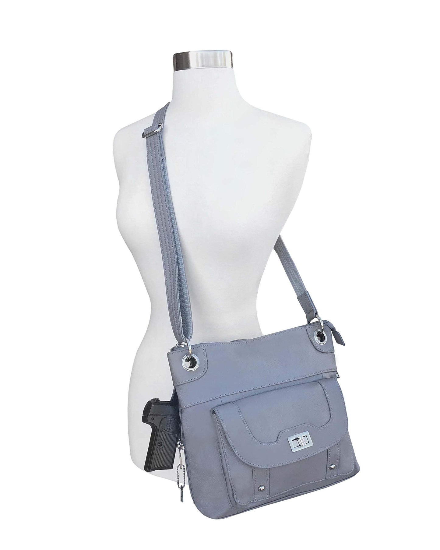 Ladies' Gun Concealment Crossbody Bag Grey