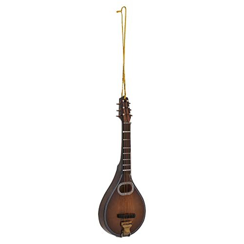 Broadway Gifts Co Golden String Mandolin 5 inch Wood Hanging Ornament