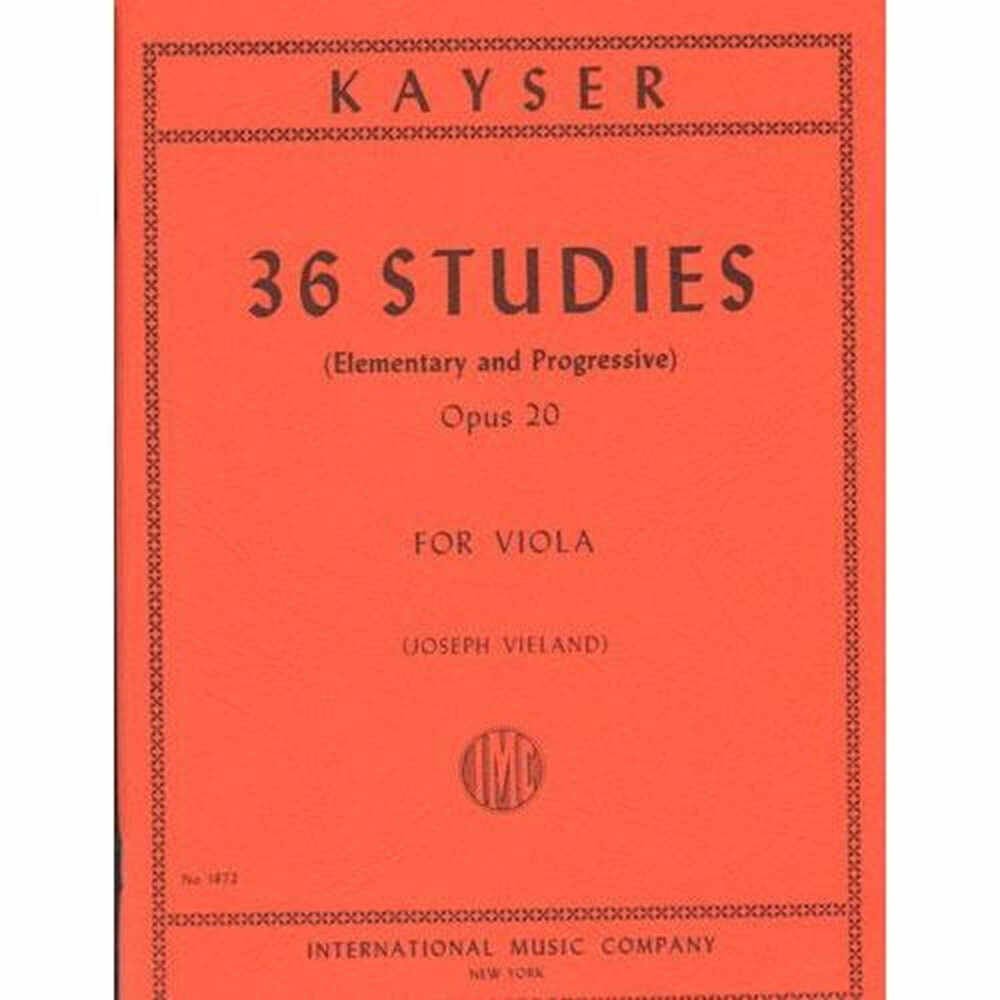 Kayser Heinrich Ernst 36 Elementary Progressive Studies Op 20 Viola by Joseph Vieland International