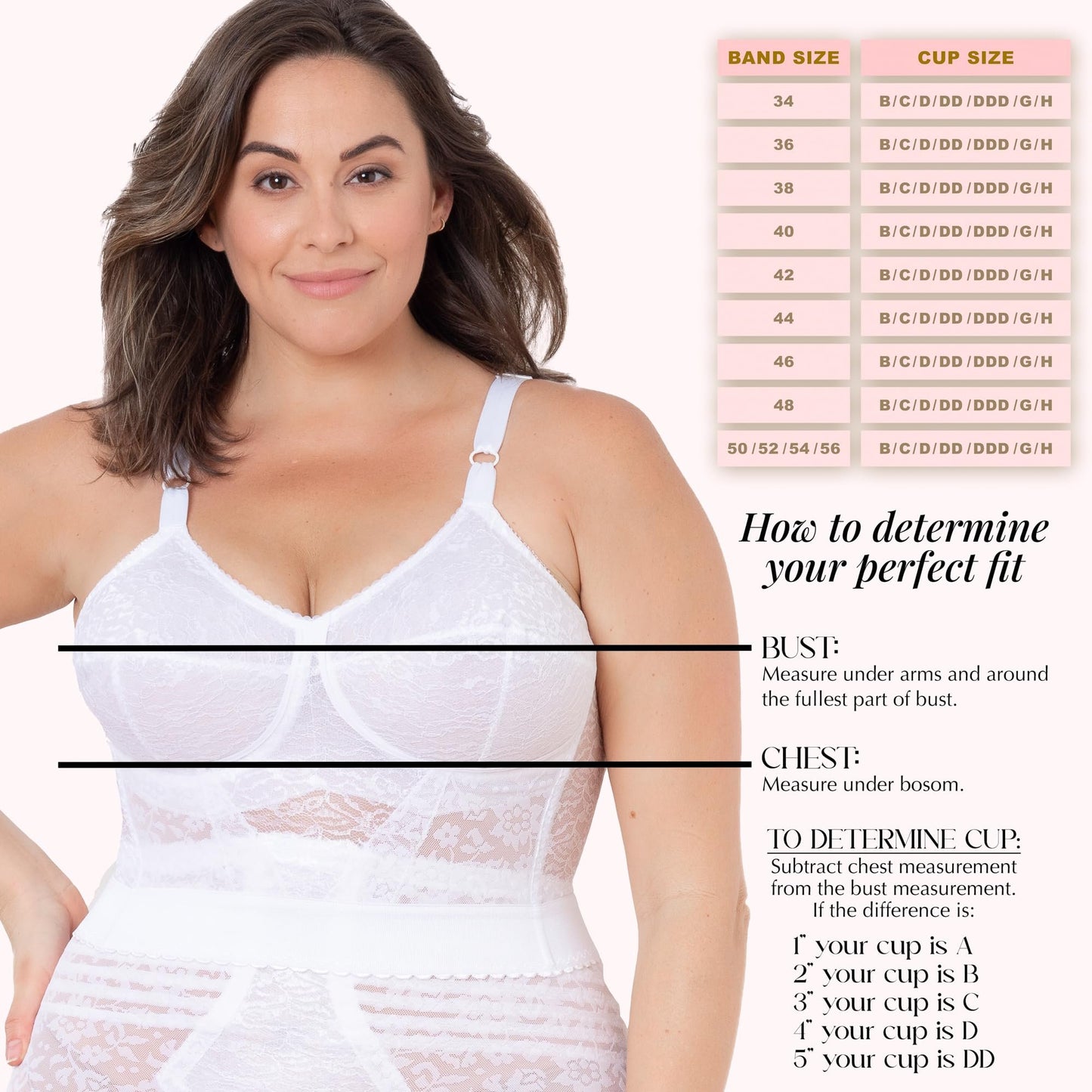 Rago Style 2202 - Long Line “Expandable Cup” Bra
