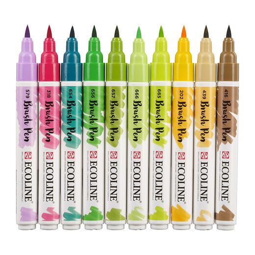Ecoline Set of 10 Brush Pens - Botanic