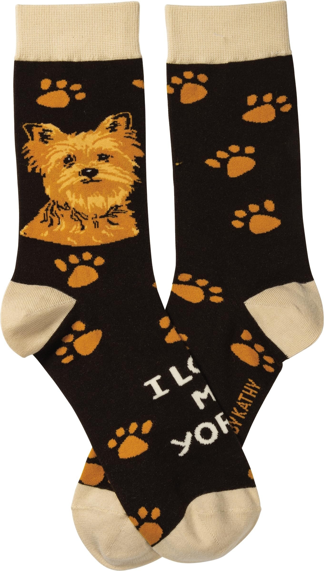 Primitives by Kathy Socks - I Love My Yorkie, Unisex, One Size