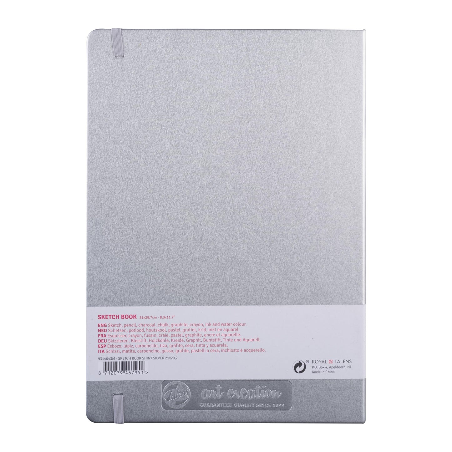 Talens Art Creation Sketchbook 80 Sheets, 21 cm x 30 cm, Shiny Silver