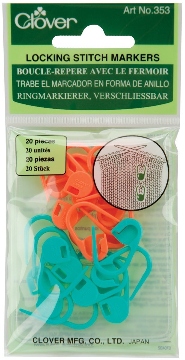Clover Needlecrafts Locking Stitch Marker 20 Pack 353 (3-Pack)