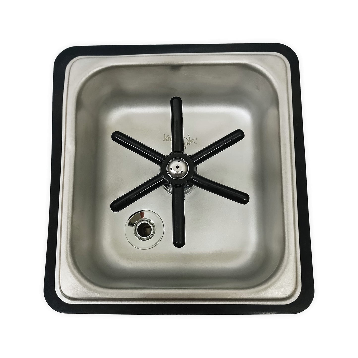 Krome Dispense Steaming Pitcher Rinser - Glass Cleaning Rinser Stainless Steel Counter Top 7.32″ x 6.85″ x 4.54″ - C334