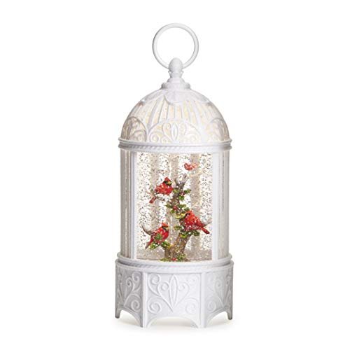 Roman Cardinal Birdcage LED Swirl Christmas Lantern 10.2 Inch