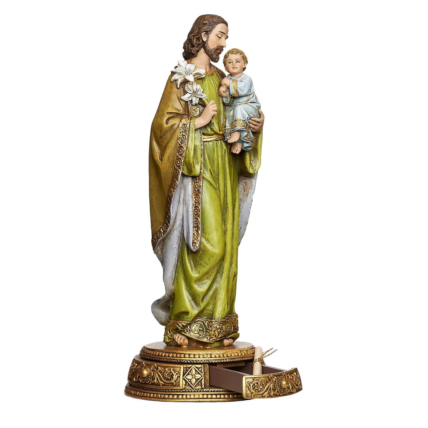 Joseph's Studio by Roman, 10.25" H St. Joseph and Child Jesus Figure, Heavenly Protectors, Religious Home Decor, Devout Gifts,