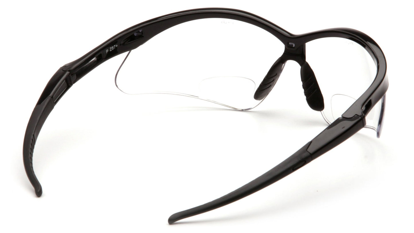 Pyramex PMXTREME Readers Bifocal Safety Glasses Eye Protection Clear +1.5 Bifocal Lens Includes Cord