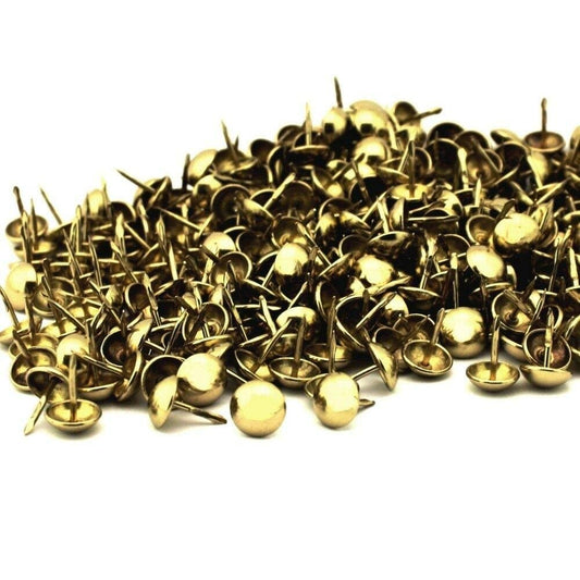 C.S. Osborne 1000 Pcs 1/4" Brass Plated Nails #6920-BP Gold Decorative Tacks