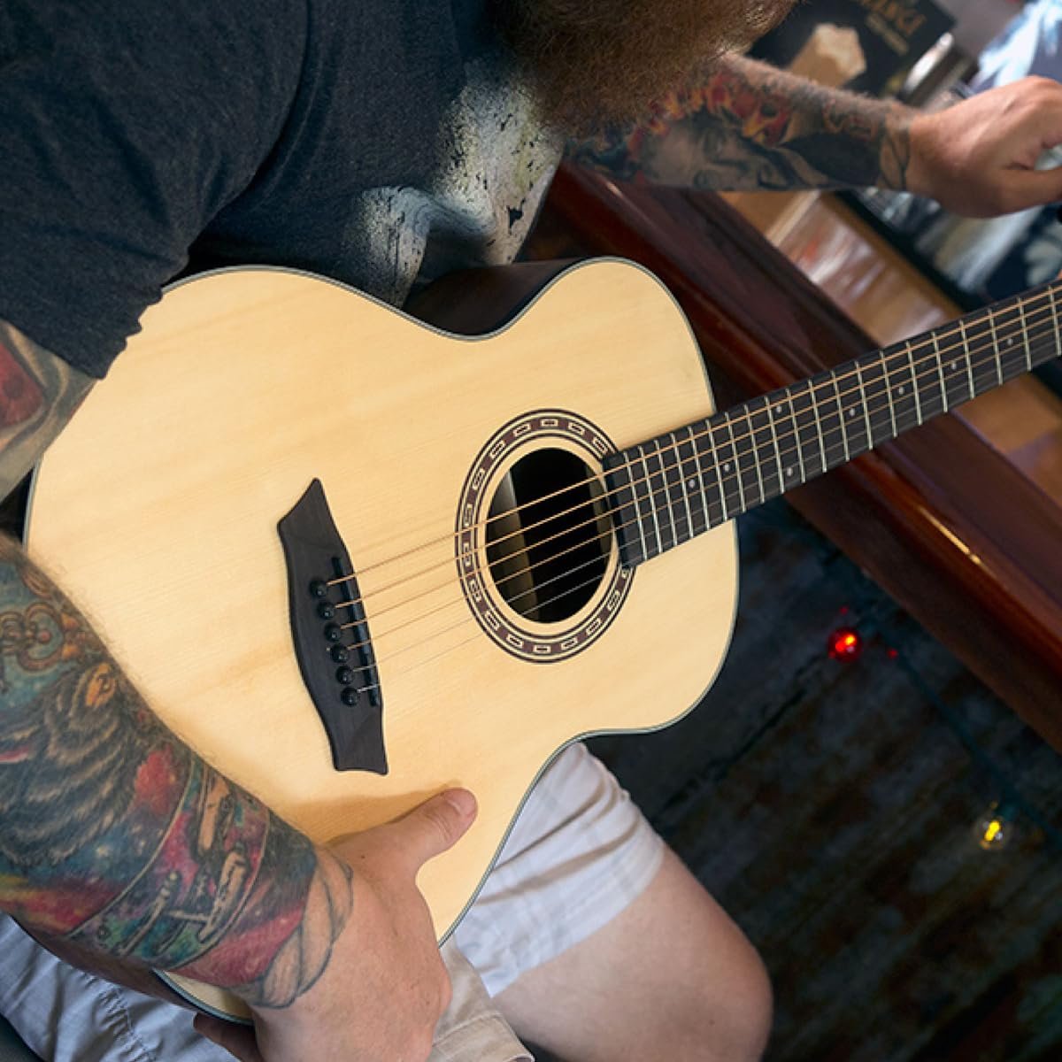 Washburn Apprentice G-Mini 5 with Gig Bag, Acoustic Guitar, Natural