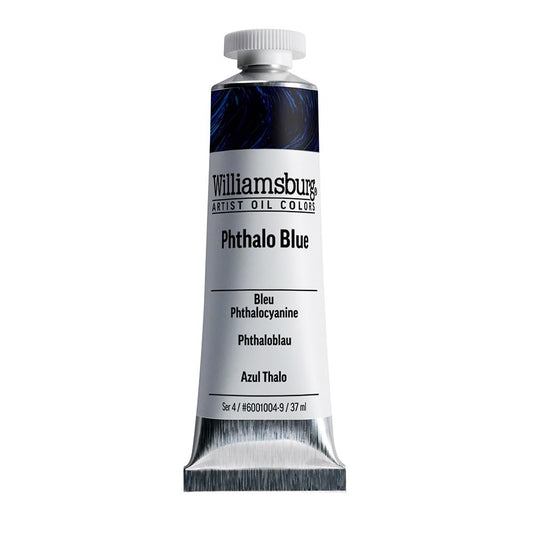 Williamsburg Artist Oil Colors by GOLDEN, Phthalo Blue, 37 ml tube, Professional Oil Paint, Transparent