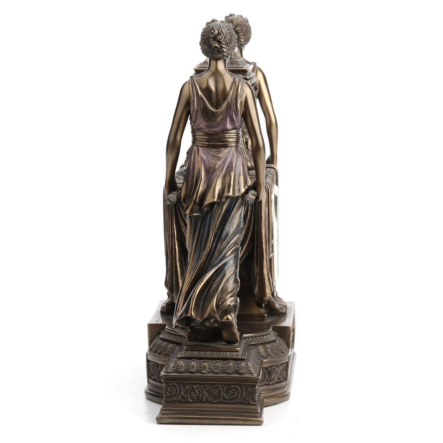Unicorn Studio 12 Inch Tall Versailles Maidens Mantel Clock Resin Sculpture Bronze Finish