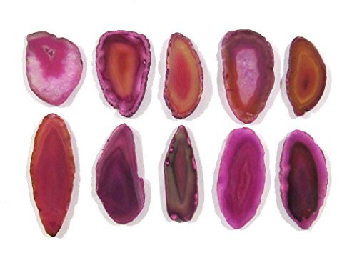 Zentron Crystals Colorful Set of 12 Polished Agate Slices in Velvet Bag