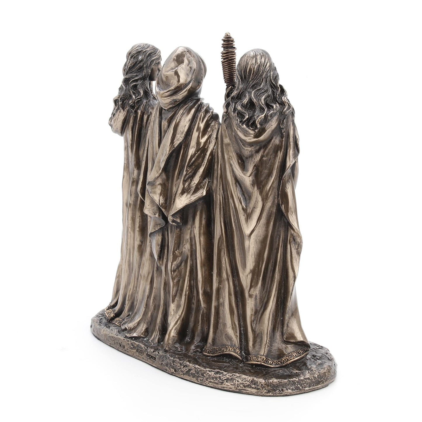 The Three Fates of Destiny Cold Cast Resin Antique Bronze Finish Greek Statue