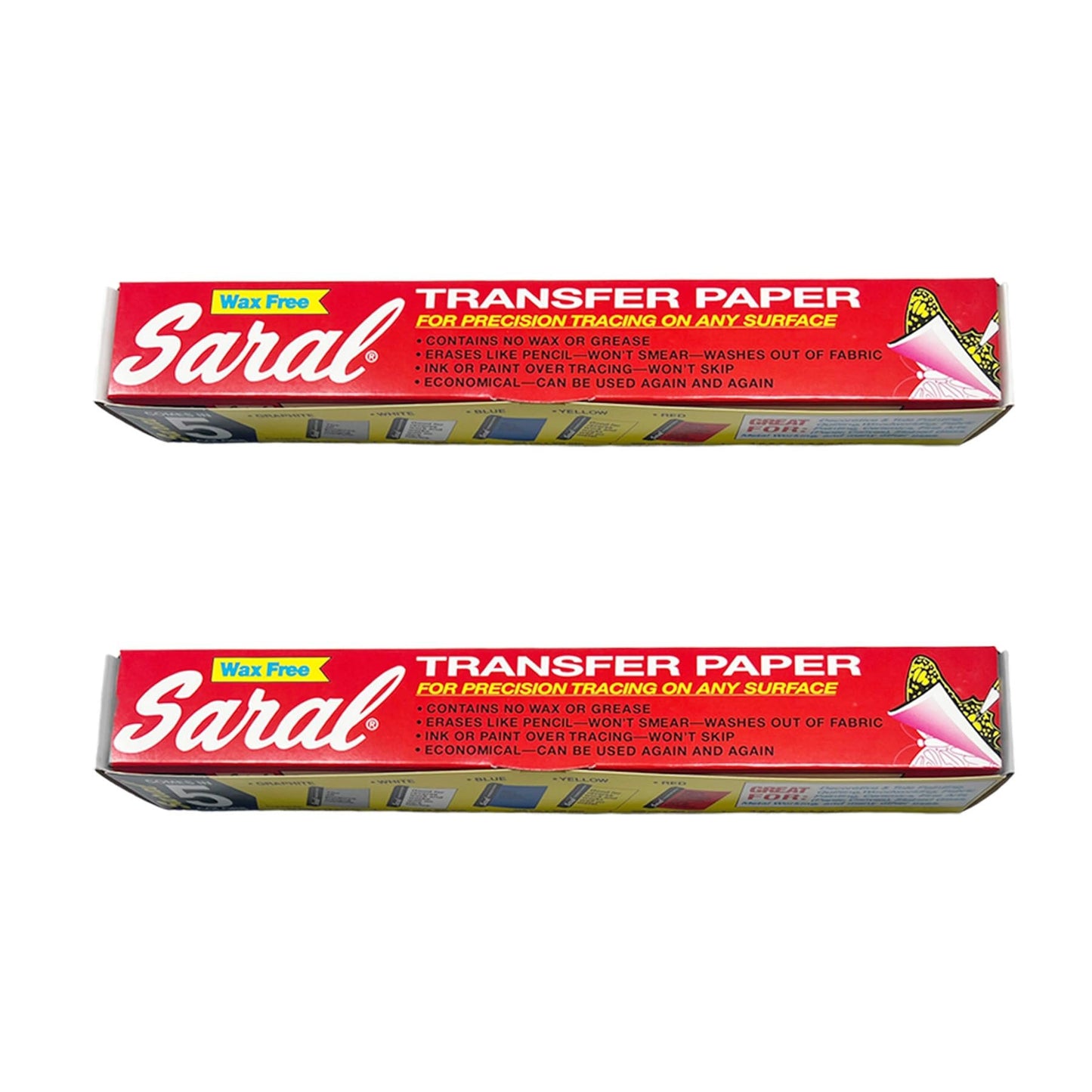 Saral Paper Corp Wax Free Transfer Tracing Paper - Graphite and White - Two 12 Inches x 12 Foot Rolls (One Roll Per Color)
