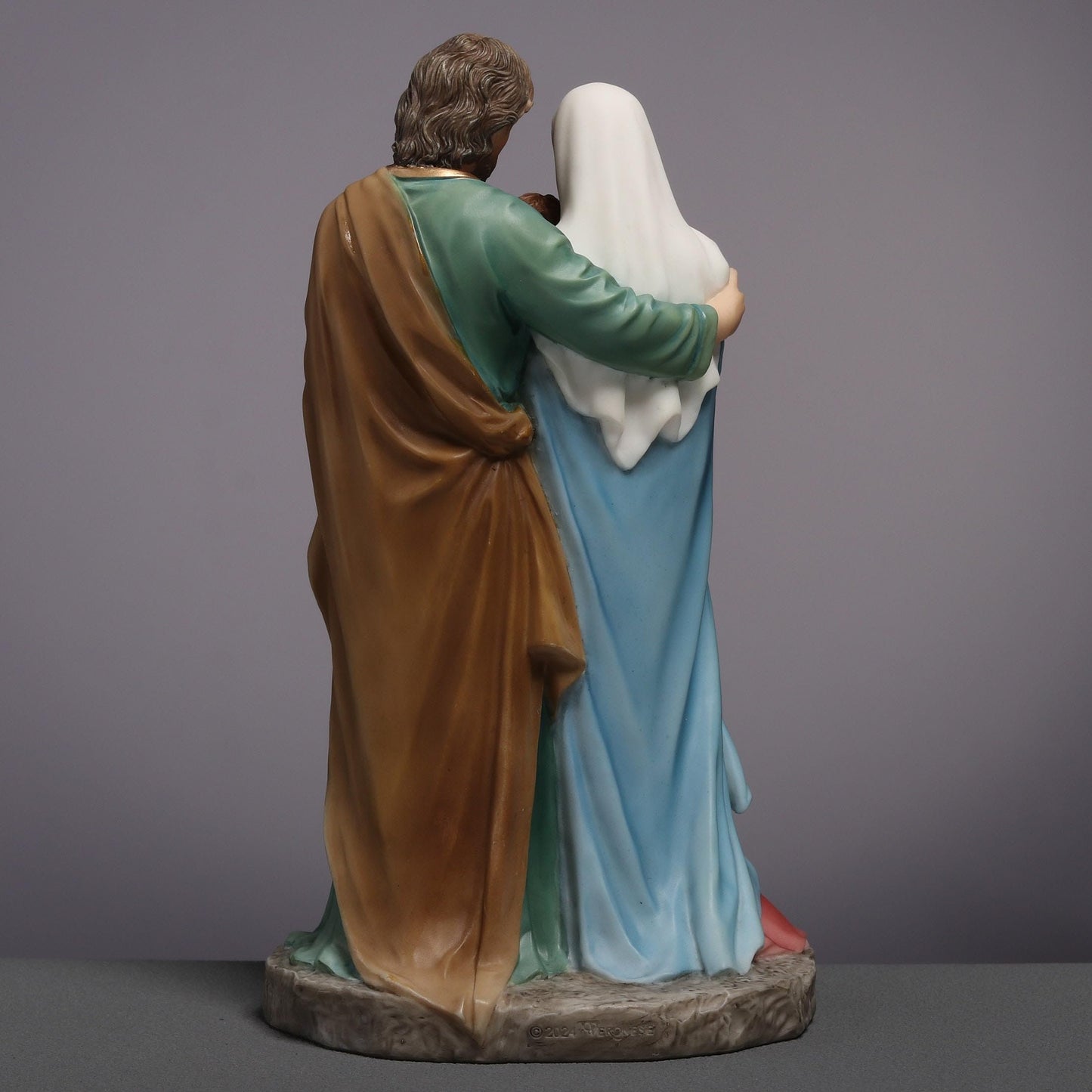 Veronese Design 6 1/8 Inch Holy Family Joseph Mary with Infent Jesus Polyresin Hand Painted Figurine Religious Sculpture