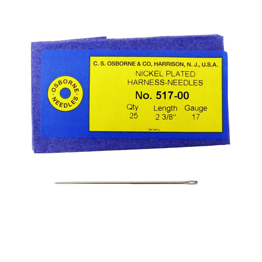 C.S. Osborne Pack of 25 Harness Needles #517 (517-00) Size 00 Made in USA