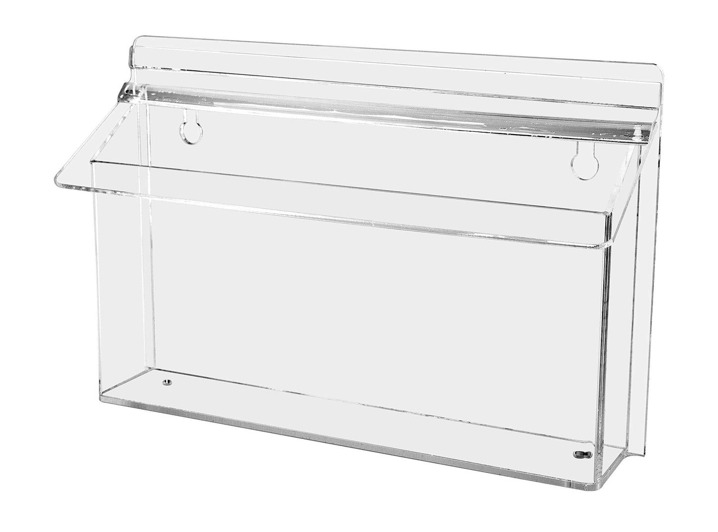 Marketing Holders Outdoor Brochure Holder Holds 11" x 4" Horizontal Trifolds Clear Acrylic Wall Mount Rack Card Box with Lid Includes Take One Sticker and Adhesive Strips