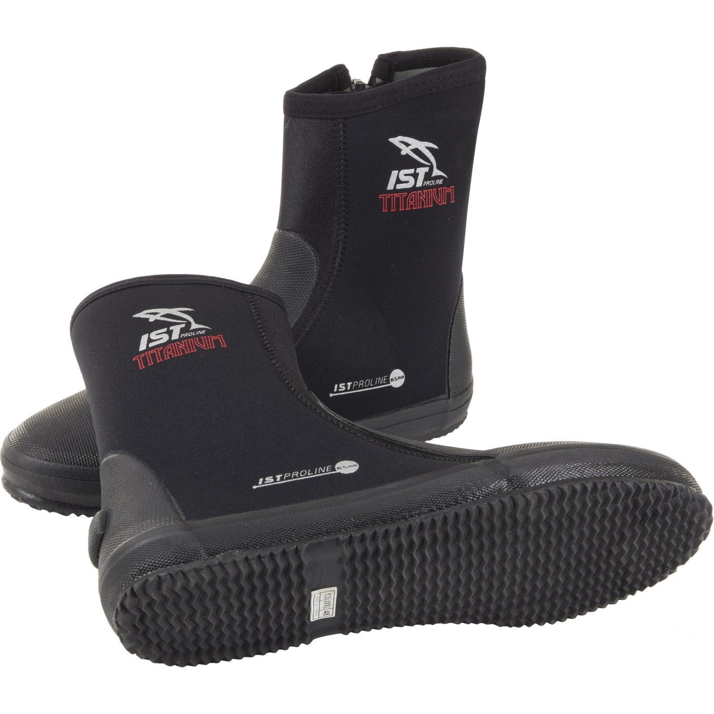 IST Titanium Sole with Toe/Heel Caps & Spandex Lined Boots for Scuba Diving/Snorkeling Diver 65mm Mens 11 / Womens 12