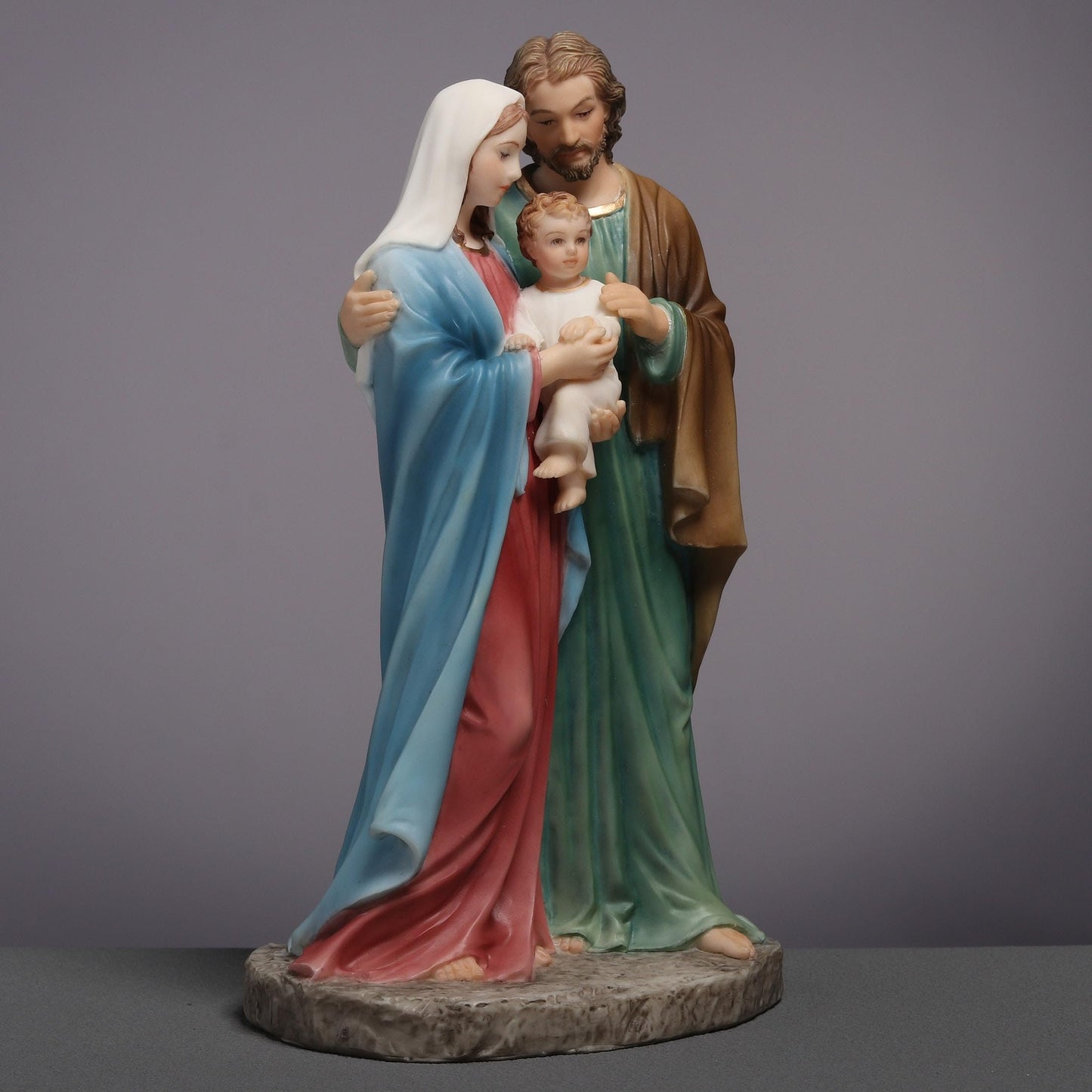 Veronese Design 6 1/8 Inch Holy Family Joseph Mary with Infent Jesus Polyresin Hand Painted Figurine Religious Sculpture
