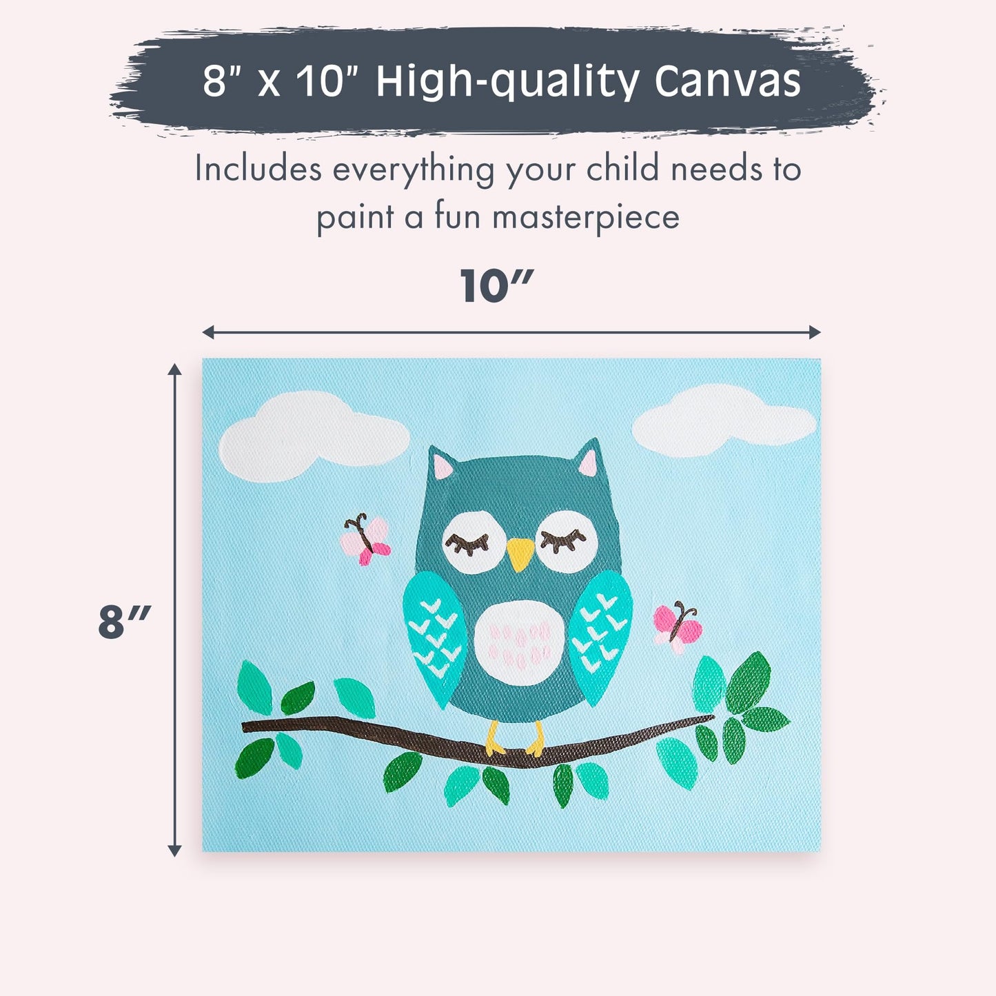 Pink Picasso Kits Paint by Number for Kids | DIY 8x10 Beginner Color by Numbers Canvas Painting Art Kits | Delicious Doughnuts