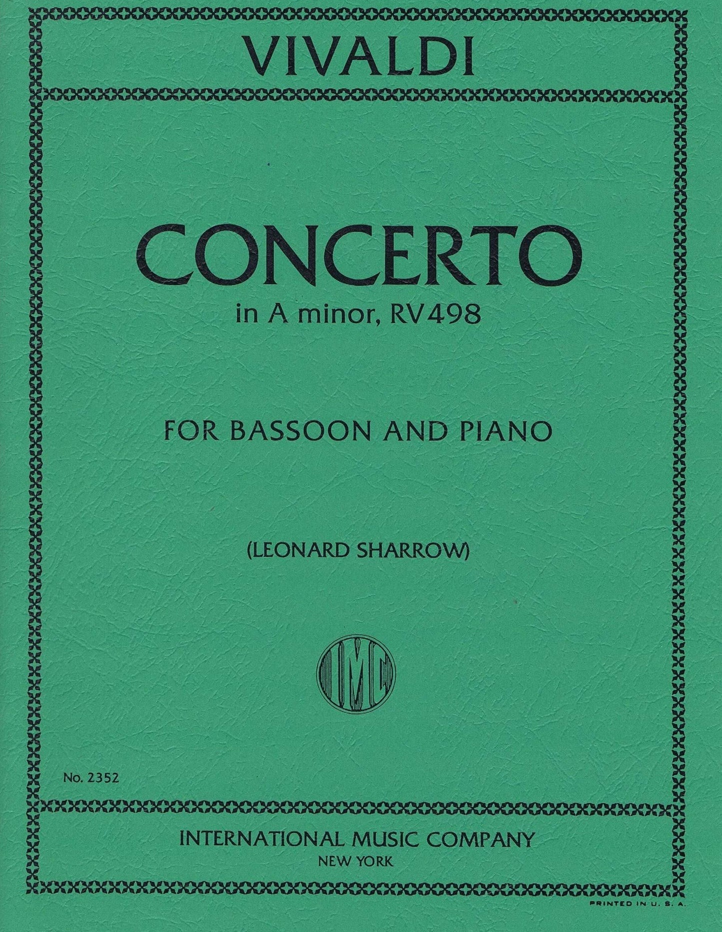 Concerto in A minor for Bassoon and Piano (No. 2352)