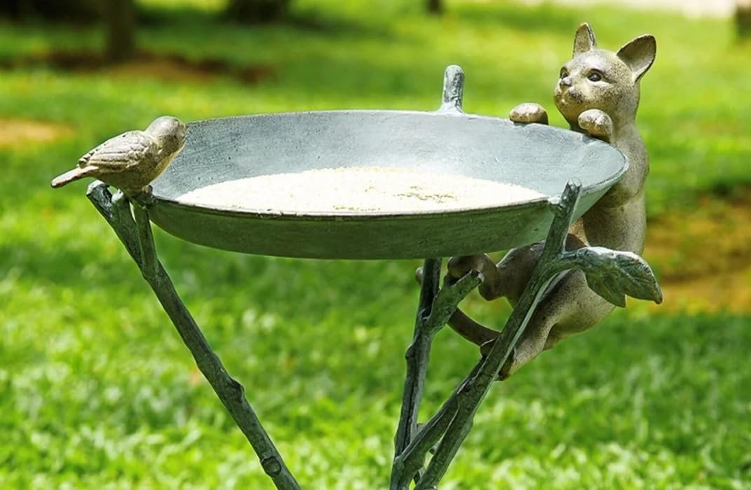SPI Home 33562 Curious Cat and Bird Birdbath