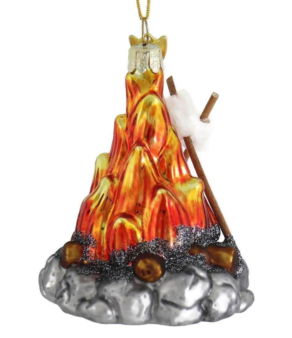 Noble Gems Campfire Glass Christmas Tree Ornament NB1577