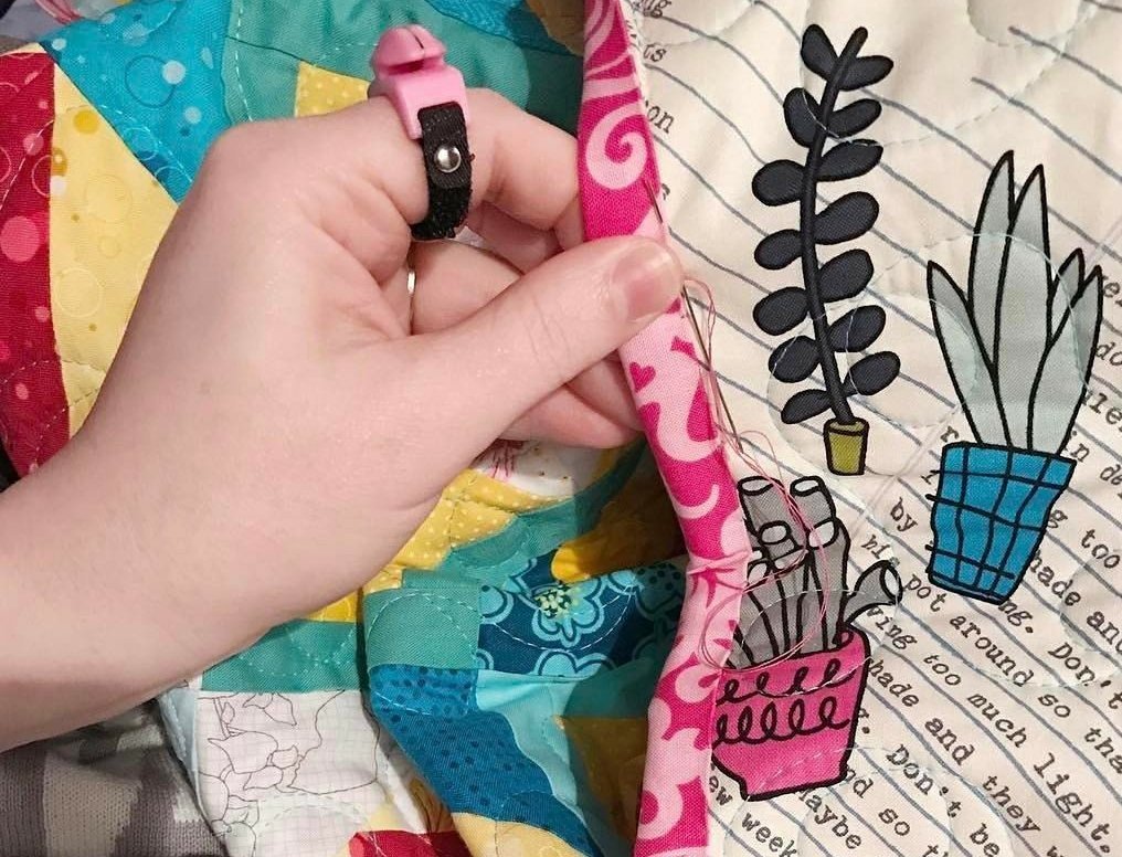 Thread Cutterz Ring with Clear Crystals - A Ring That cuts Thread, Yarn & Embroidery Floss