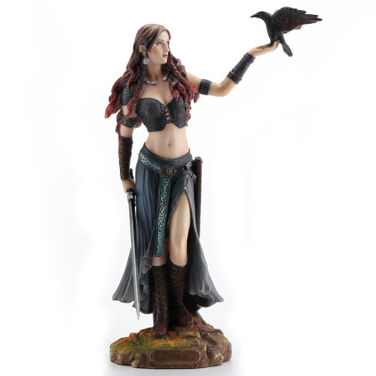 VERONESE DESIGN 11 Inch Morrigan The Celtic Goddess of Birth and Battle Resin Sculpture Hand Painted Finish