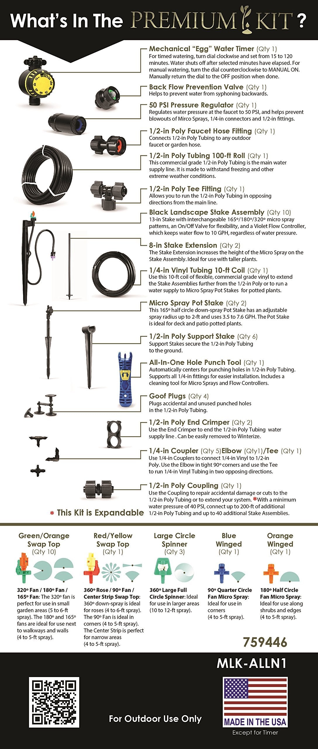 Mister Landscaper Premium All-in-One Micro Sprinkler Kit for Landscapes & Gardens