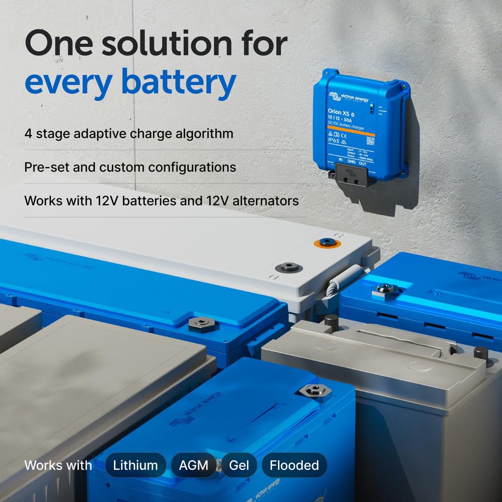 Victron Energy Orion XS 12/12-Volt 50 Amp DC-DC Battery Charger with EMC Enhancements
