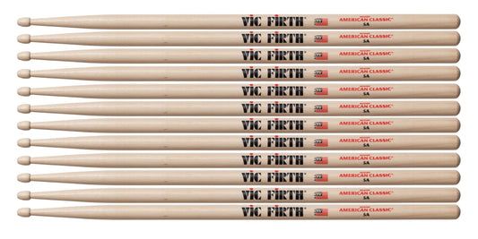 Vic Firth American Classic 5A Drumsticks - Pack of 6 Pairs