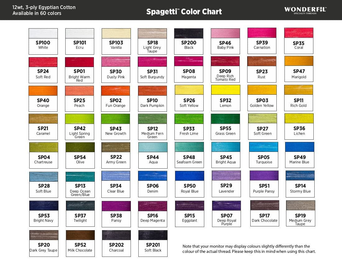 WonderFil Specialty Threads Spagetti, Rich Gold, 3-ply 100% Long Staple Double-Gassed Egyptian Cotton, 12wt