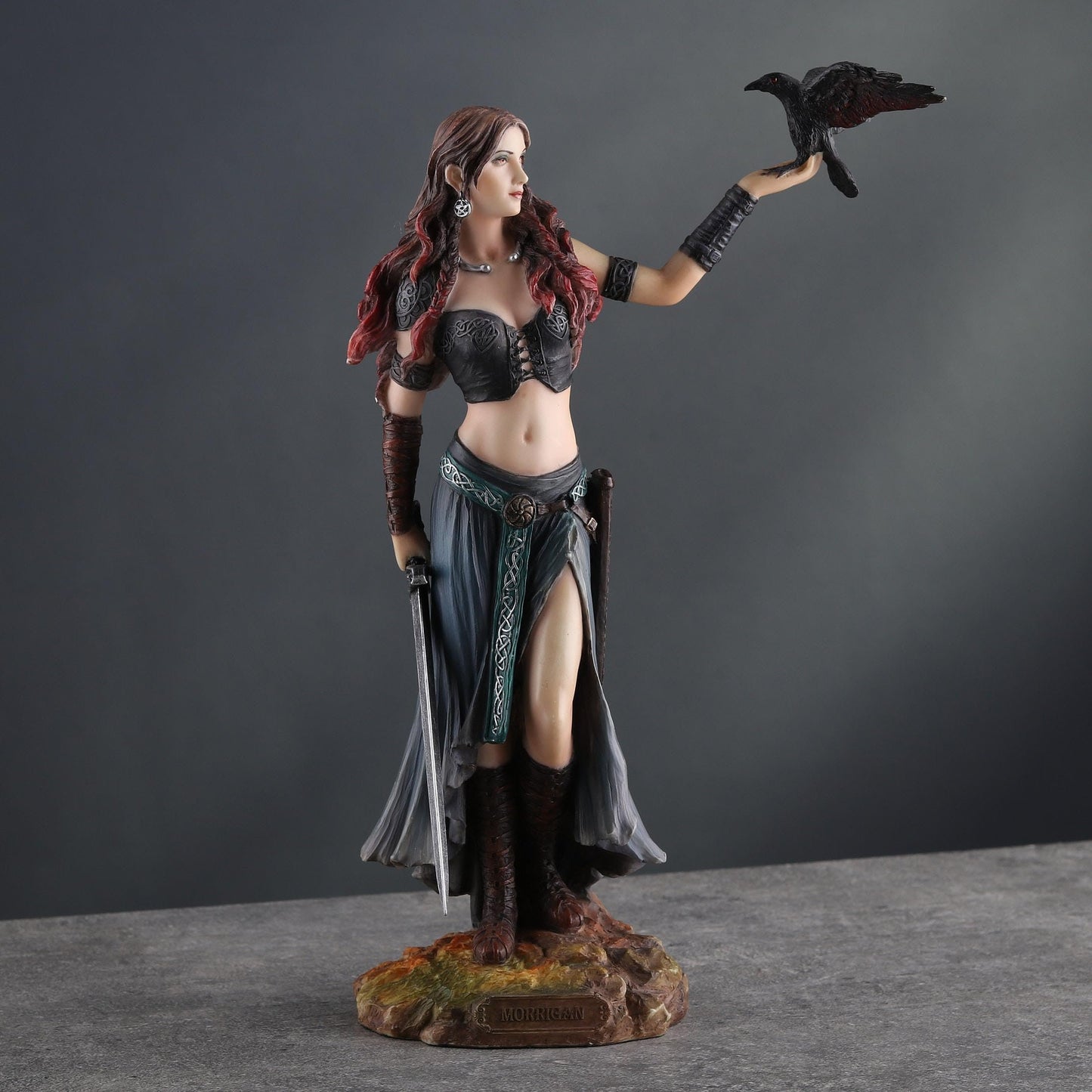 VERONESE DESIGN 11 Inch Morrigan The Celtic Goddess of Birth and Battle Resin Sculpture Hand Painted Finish