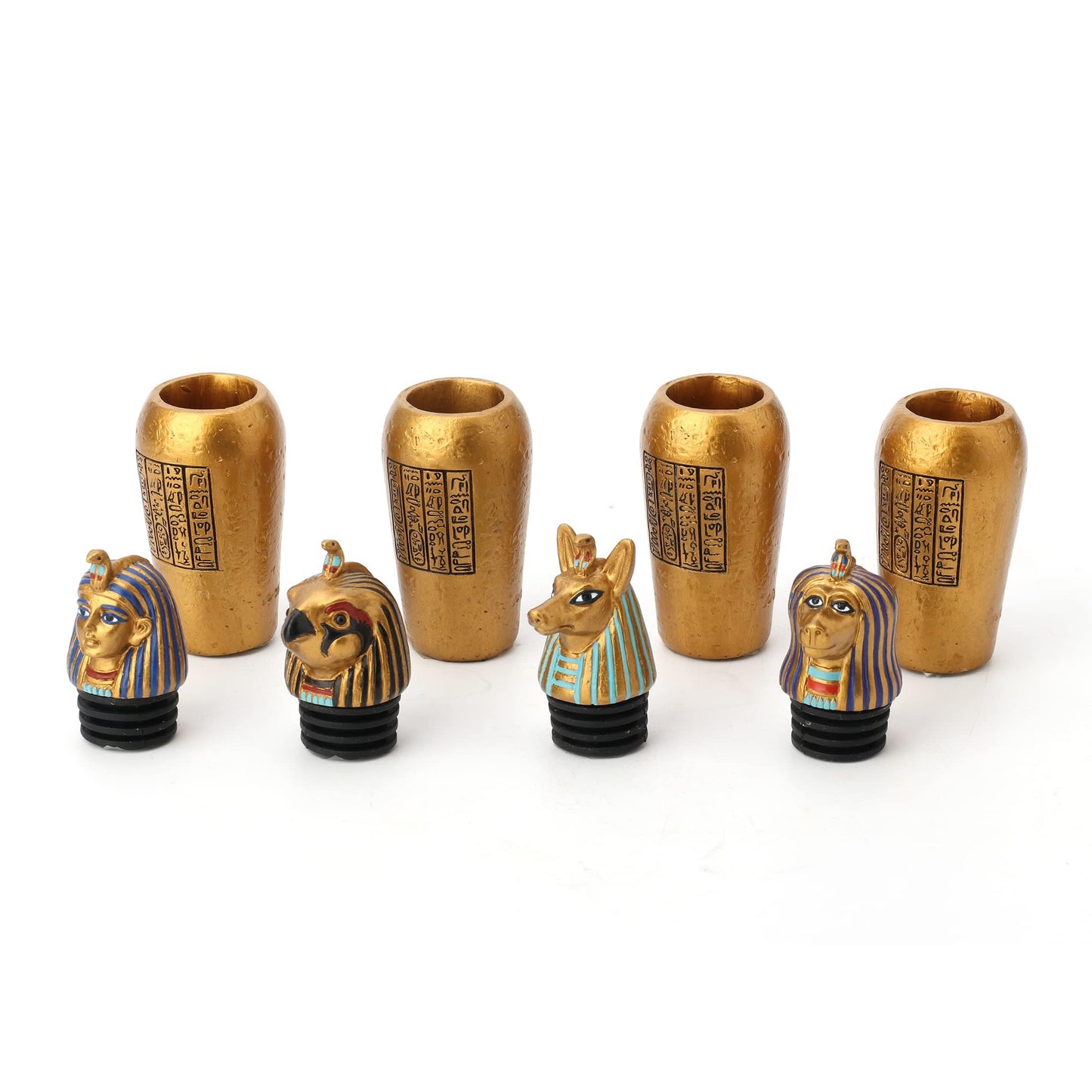 Veronese Design 3 1/2" Egyptian Canopic Jars Miniatures (Set of Four) Resin Figurine