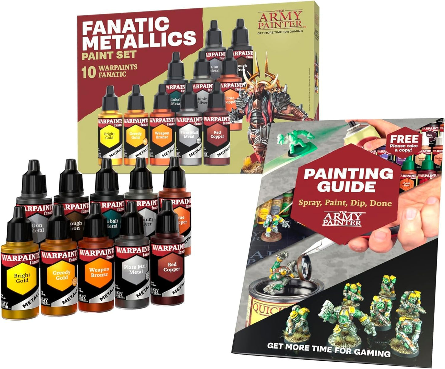 The Army Painter, Warpaints Fanatic Metallics Paint Set, 10 x 18 ml Acrylic Metallic Paints, Incl. Gold, Copper, Metal, Bronze and Silver - Miniature paint set for D&D & Warhammer Miniatures
