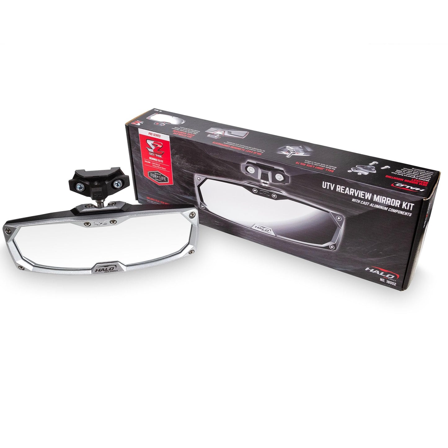 Seizmik Halo-RA CAST Rear View Mirror Compatible with Polaris RZR Pro XP/Turbo R 2020-2023 UTV Models | Cast Aluminum Bezel