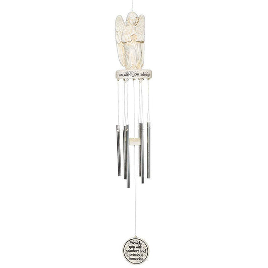 Joseph's Studio by Roman Inc., PRAYING ANGEL WINDCHIME, Garden Collection, Religious Statue, Holy Family, Memorial, Angel, Patron Saint, Garden Décor (3x2x18)