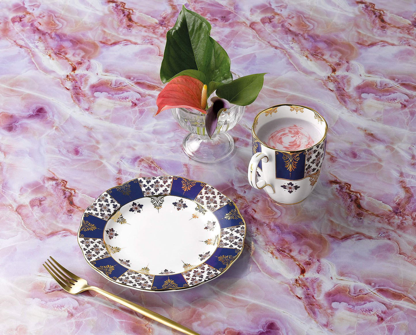 Royal Albert 100 Years 1900 Regency Mug & 20cm Plate, Blue, Fine Bone China