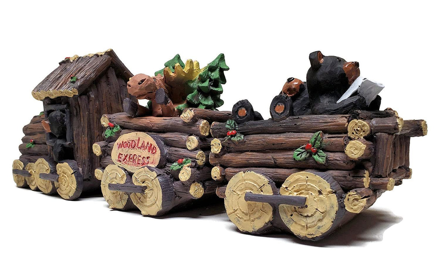 Slifka Sales Co. 3 Piece Bear and Moose Woodland Express Holday Decor Train