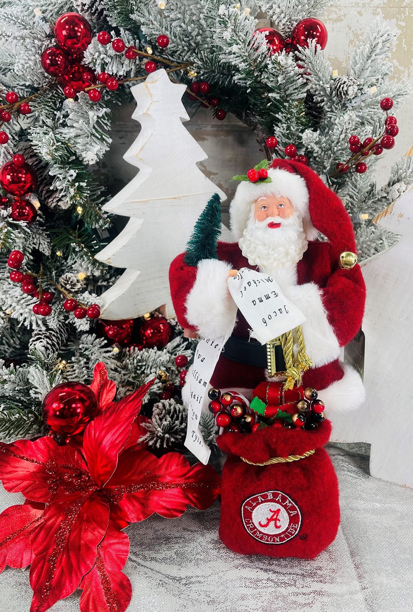 Santa's Workshop 12" Alabama University Santa, Red, (ALC031)