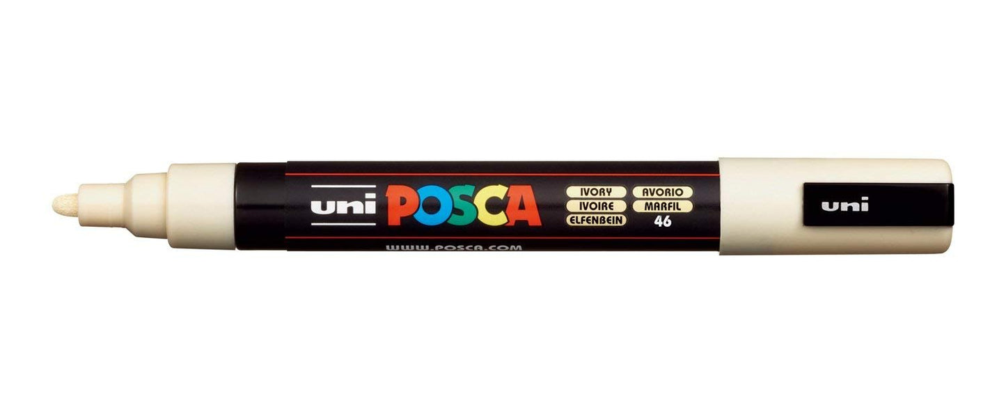 Uni Posca Marker PC-5M Paint Glass Pen Fine Bullet Tip 2.5mm Ivory