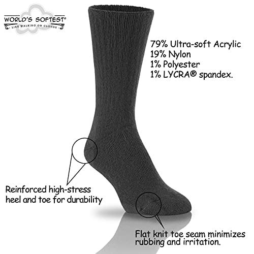 World's Softest Classic Crew Socks - Ultra Soft Crew Socks for Women and Men