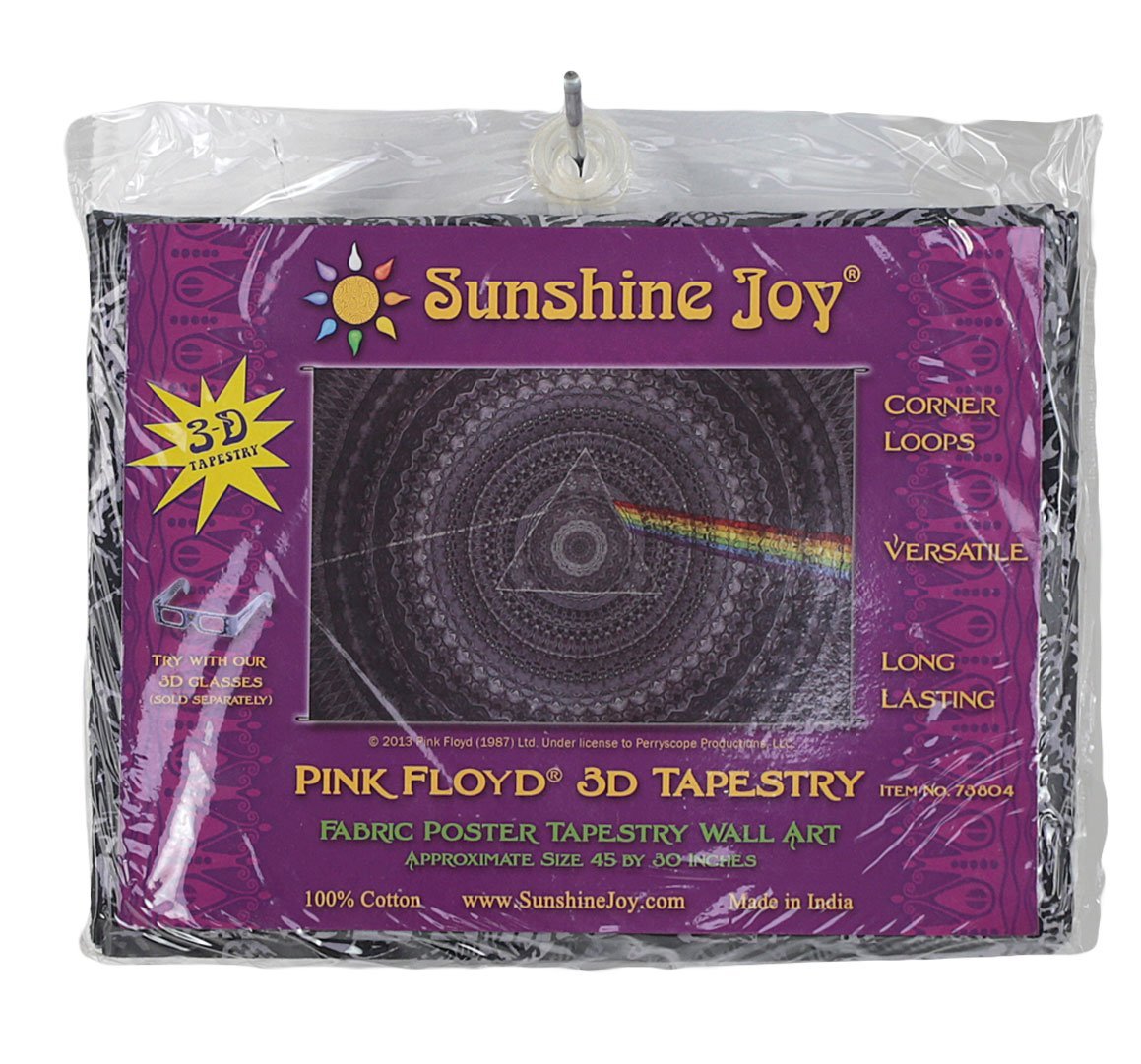 Sunshine Joy 3D Pink Floyd Mini Tapestry The Dark Side of the Moon Black Shadows Wall Art 30x45 Inches